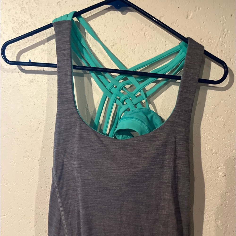 Grey and seafoam green tank